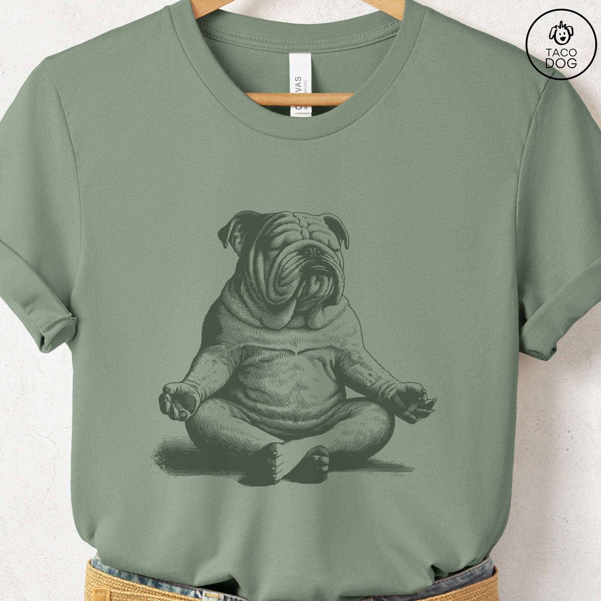 English Bulldog Meditate Yoga T-Shirt